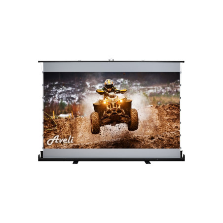 Plátno AVELI PREMIUM,floor up manual,black,221x124(16:9) 100''