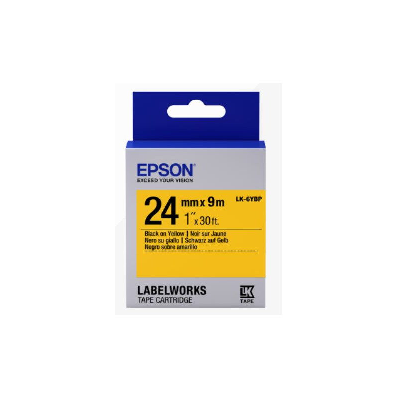 Epson Label Cartridge Pastel LK-6YBP Black/Yellow 24mm (9m)