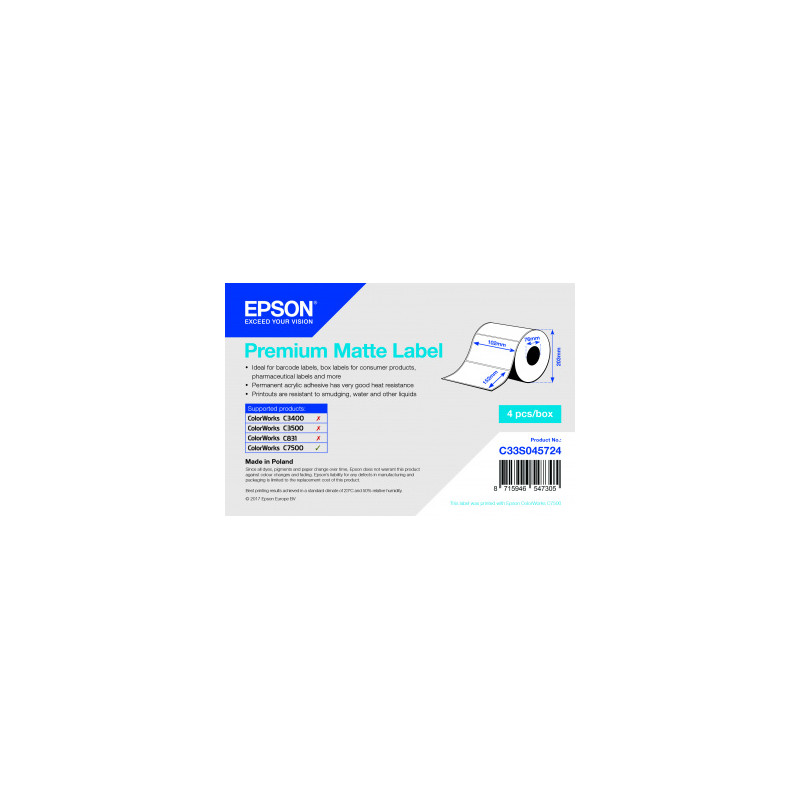 Premium Matte Label 102 x 152mm, 800 lab