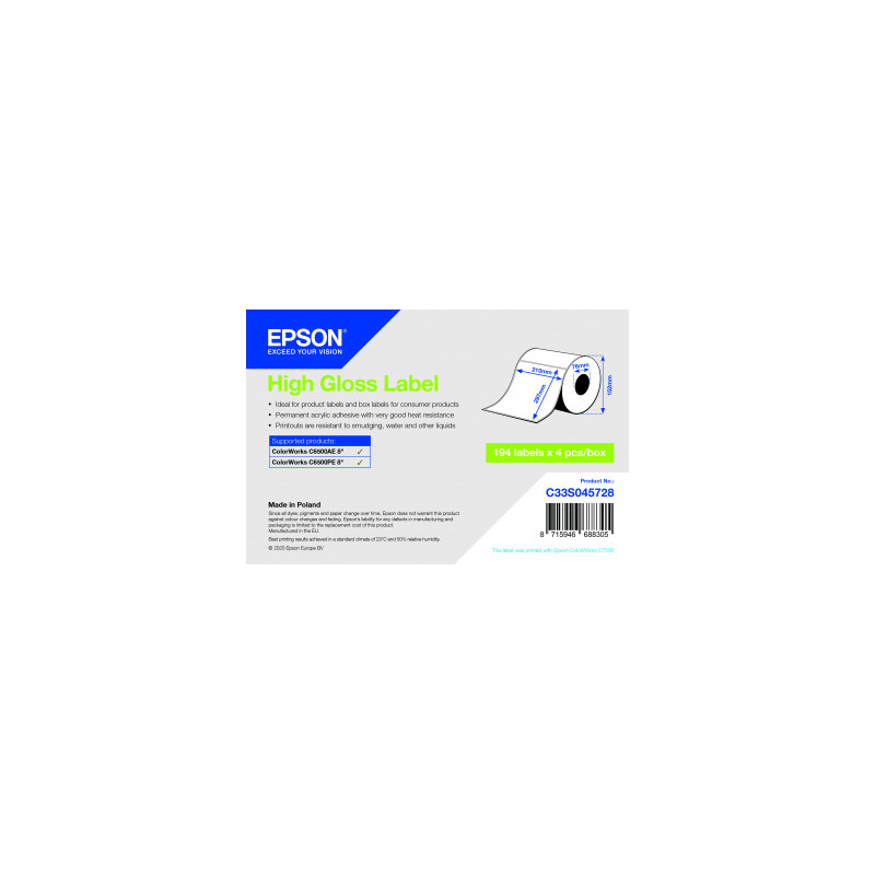 High Gloss Label 210 x 297mm, 194 lab