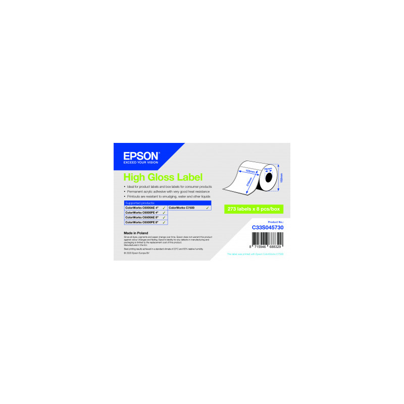 High Gloss Label 105 x 210mm, 273 lab