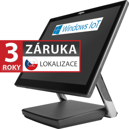 XPOS XP-3685,15''4:3 LCD LED,400 cd/m2,Cel.3965U,4GB RAM,120GB M.2 SSD,Win10 IoT Ent.2019,kap.,sivá