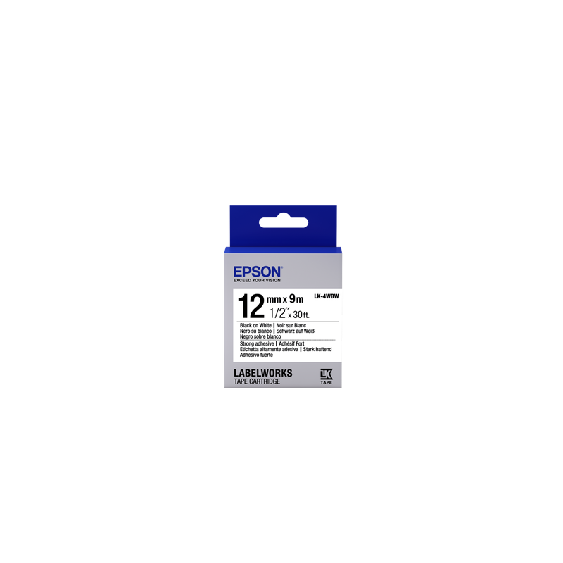 Epson Label Cartridge LK-4WBW, čierna/biela 12mm