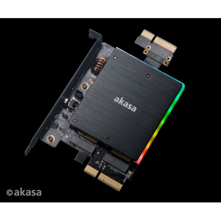 AKASA adaptér dual M.2 do PCIex s chladičom RGB