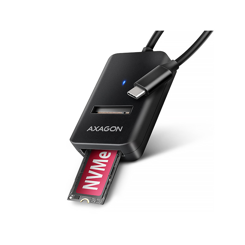 AXAGON ADM2-CM USB-C 10Gbps - M.2 NVMe & SATA SSD adaptér, kábel USB-C 10cm