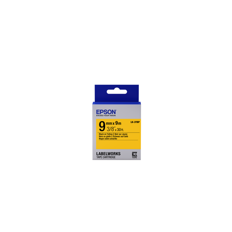 Epson Label Cartridge Pastel LK-3YBP Black/Yellow 9mm (9m)