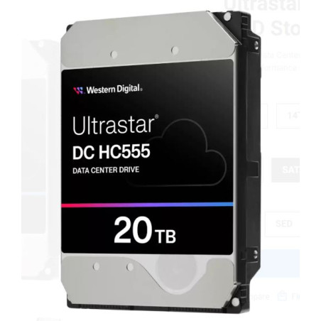 WD Ultrastar DC HC555/20TB/HDD/3.5''/SATA/M.2 SATA/7200 RPM/Strieborná/5R