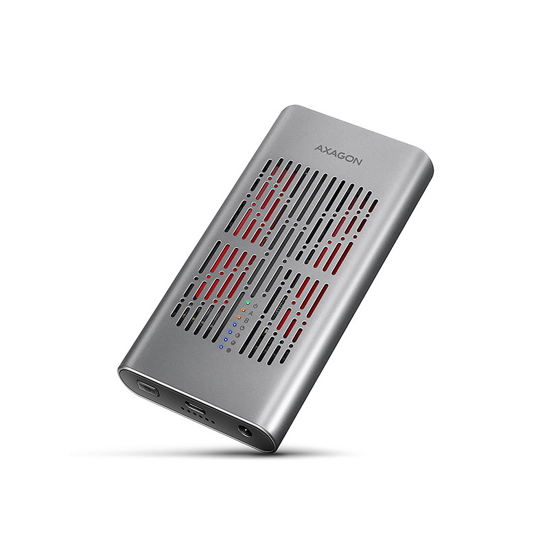 AXAGON EEM2-20GD, USB-C 20Gbps externý box pre dvoch M.2 NVMe SSD s funkciou klonovania