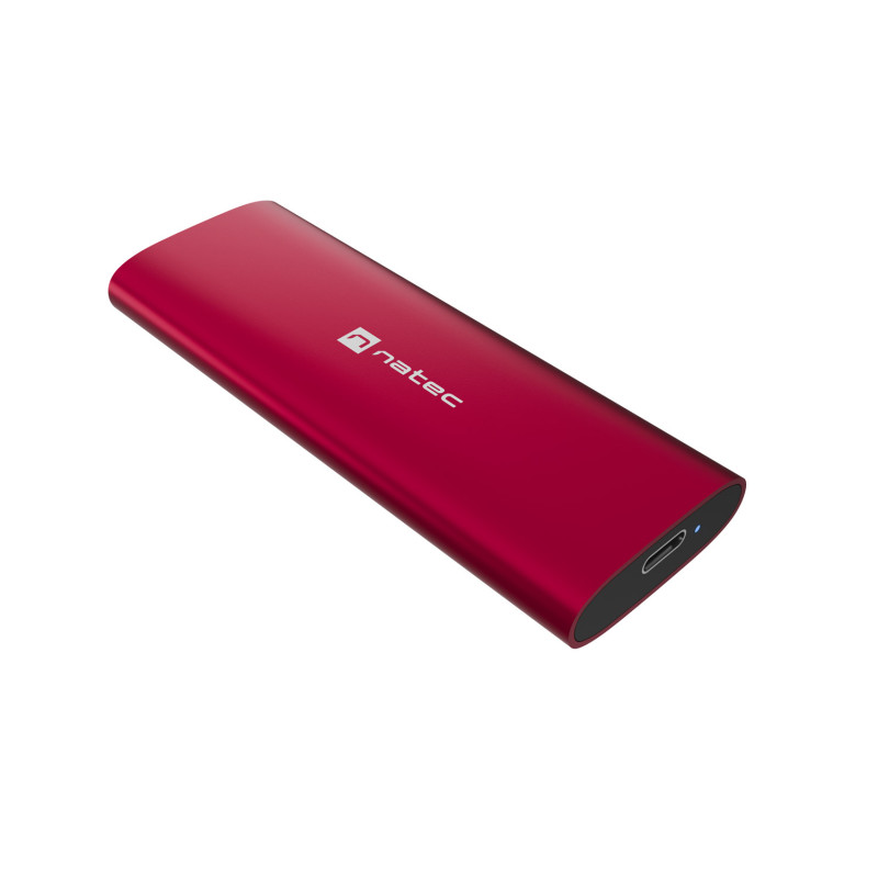 Externý box pre SSD Natec RHINO M.2 NVME LITE USB-C 3.2 GEN 2, hliníkové telo, RUBY RED