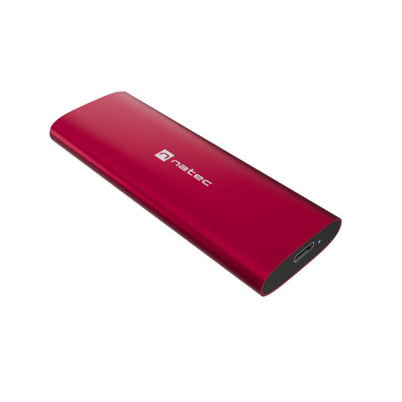 Externý box pre SSD Natec RHINO M.2 NVME LITE USB-C 3.2 GEN 2, hliníkové telo, RUBY RED