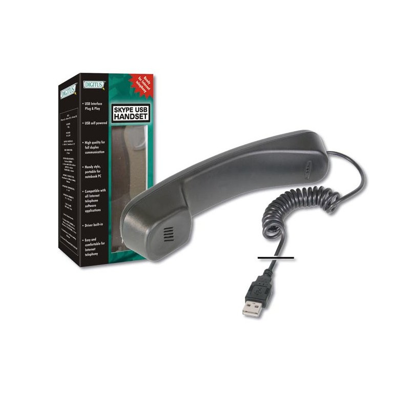 DIGITUS USB telefónny set/slúchadlo pre Skype/ICQ/