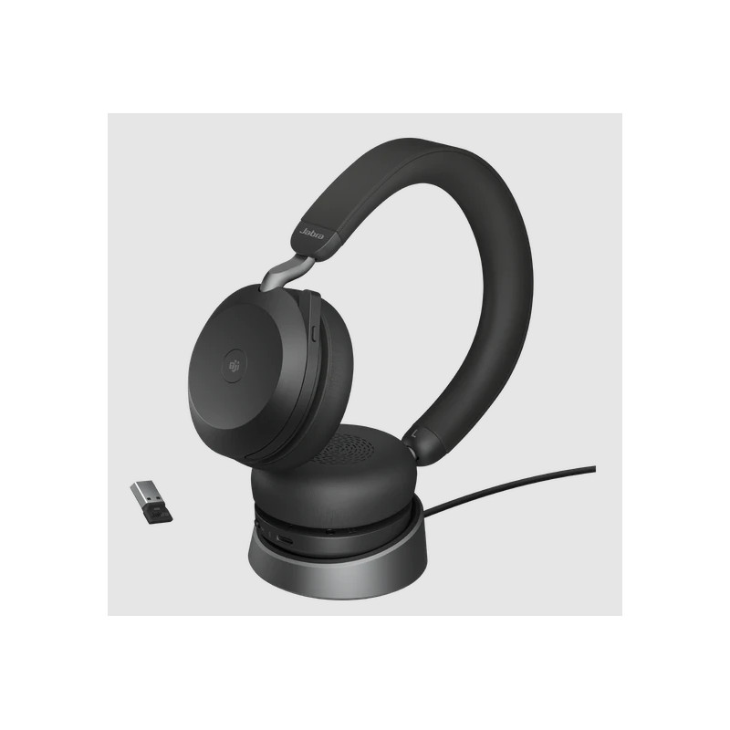 Jabra Evolve2 75/Stereo/ANC/USB-C/BT/Bezdrať/MS/Stand/Čierna