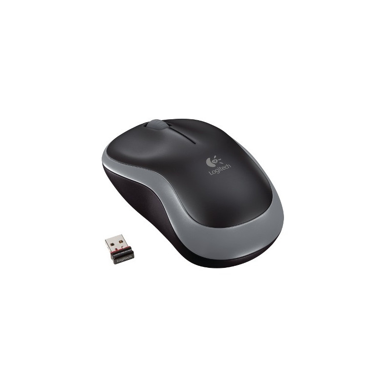 Logitech M185 nano/Kancelárska/Optická/1 000 DPI/Bezdrôtová USB/Šedá
