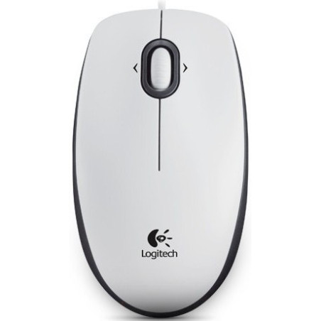 Logitech B100/Kancelárska/Optická/800 DPI/Drôtová USB/Biela