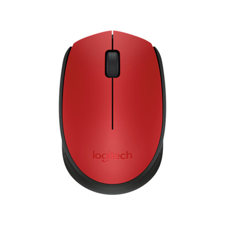 Logitech M171/Kancelárska/Optická/1 000 DPI/Bezdrôtová USB/Čierna-červená