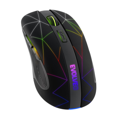 EVOLVEO WM430/Herná/Optická/1 600 DPI/Bezdrôtová USB/Čierna