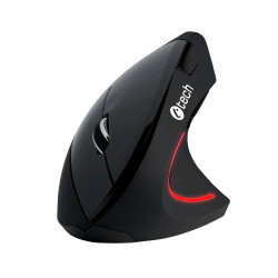 Myš C-TECH VEM-09/Vertikálna/Optická/Pre pravákov/1 600 DPI/Bezdrôtová USB/Čierna