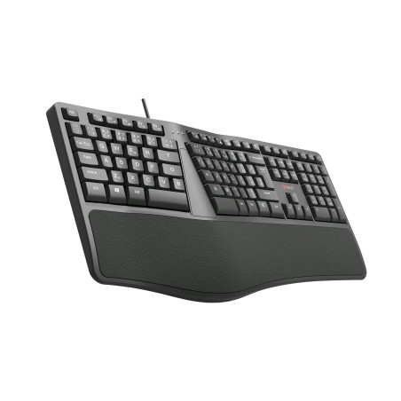 Klávesnica C-TECH KB-113E USB, ERGO, čierna, CZ/ SK