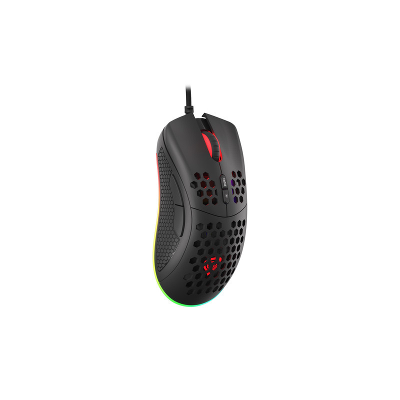 Genesis herná optická myš KRYPTON 555/RGB/8000 DPI/Herná/Optická/8 000 DPI/Drôtová USB/Čierna
