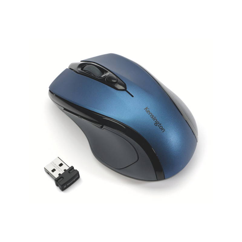 Kensington Pro Fit/Ergonomická/Optická/Pre pravákov/1 600 DPI/Bezdrôtová USB/Čierna-modrá