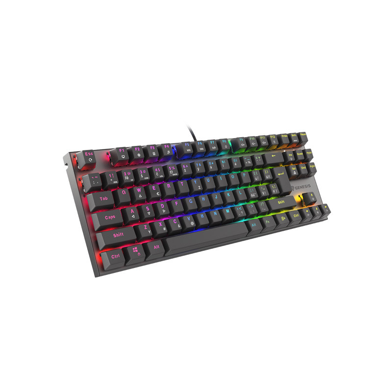 Genesis herná mechanická klávesnica THOR 303/TKL/RGB/Outemu Red/Drôtová USB/ CZ- SK layout/Čierna