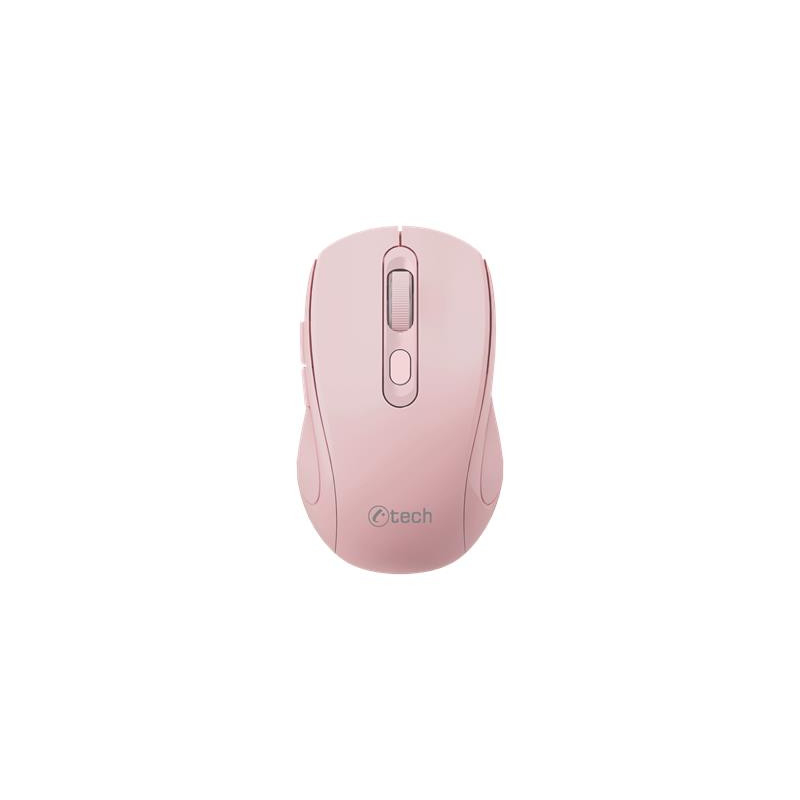 C-TECH WLM-12PK/Ergonomická/Optická/Pre pravákov/1 600 DPI/USB+BT/Ružová