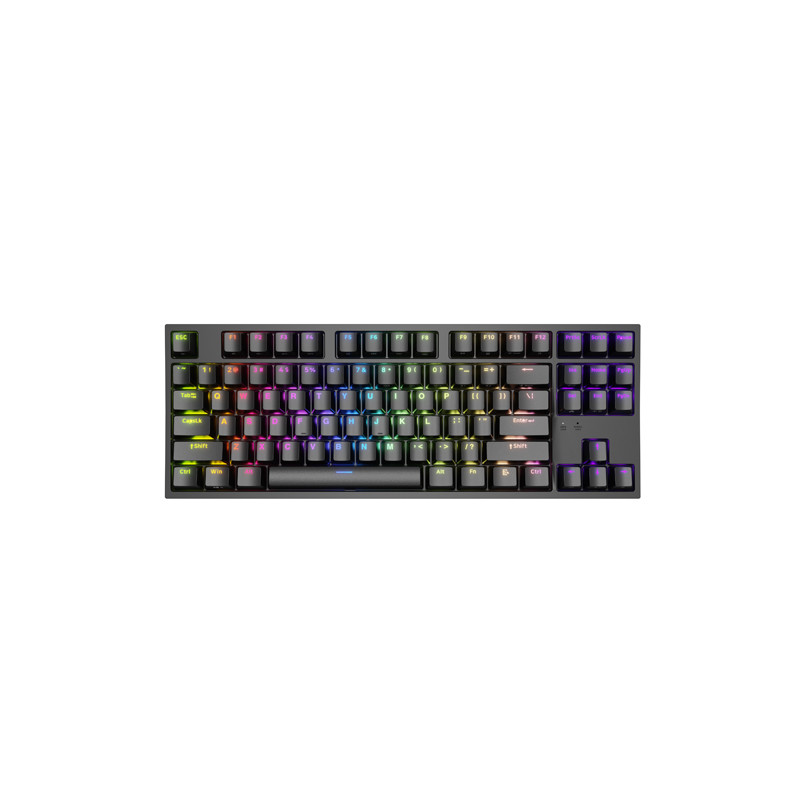 Genesis herná mechanická klávesnica THOR 404/RGB/Gateron Yellow Pro/Drôtová USB/US layout/Čierna