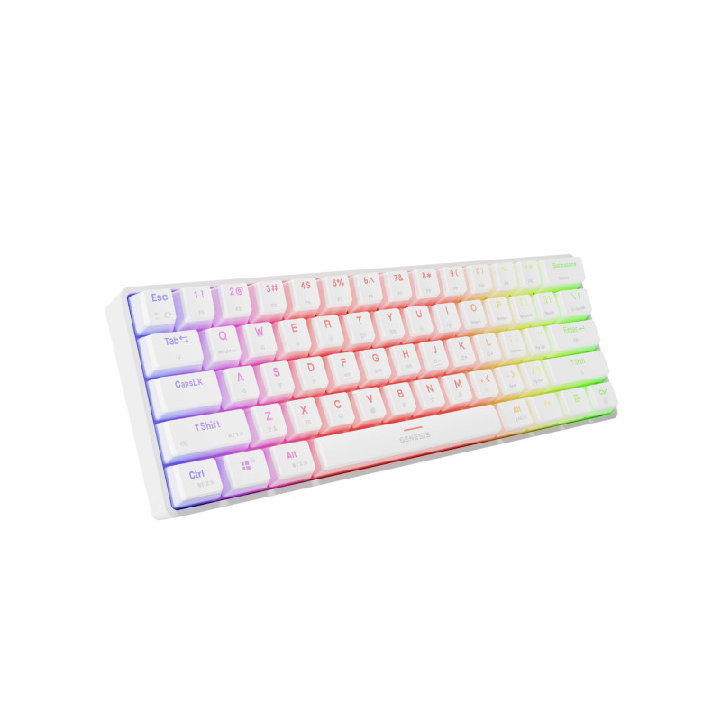 Genesis herná klávesnica THOR 660 G2/Gateron Brown/USB+BT/US layout/Biela