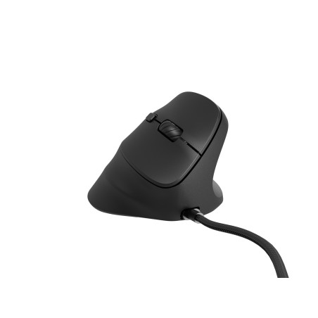 Vertikálna myš Natec CRAKE 2 PRO/Vertikálna/Optická/Pre pravákov/12 400 DPI/Drôtové USB-A/Čierna