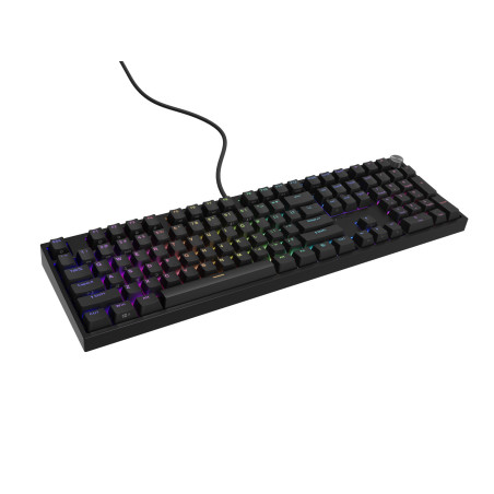 Herná mechanická klávesnica Genesis THOR 404/RGB/Outemu Peach Silent/Drôtové USB-A/US layout/Čierna