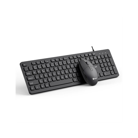 Klávesnica C-TECH KBM-105, drôtový combo set s myšou, USB, CZ/SK
