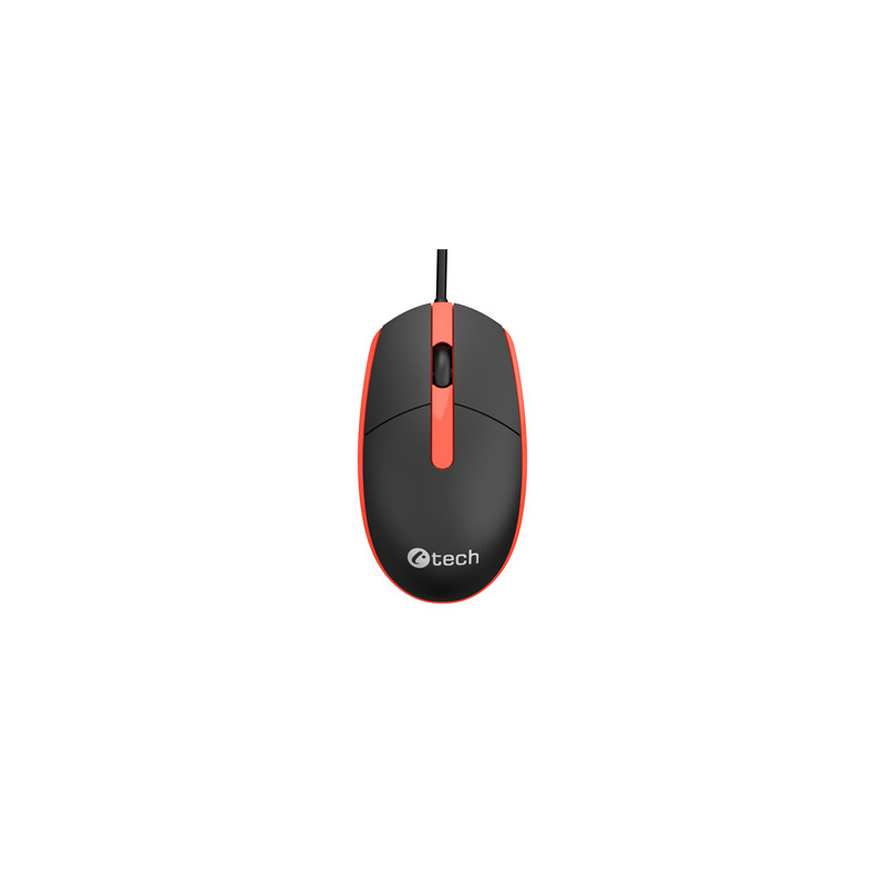Myš C-TECH WM-10, čiernočervená, USB