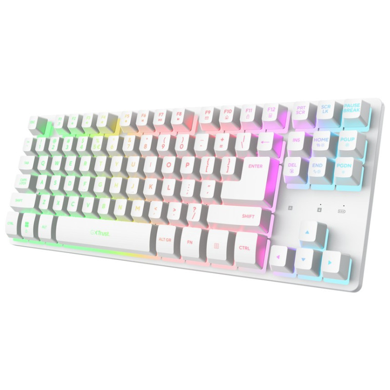 Trust GXT831 Thado TKL/Bezdrôtové USB/US/Biela