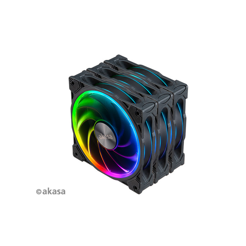 prídavný ventilátor Akasa SOHO AR LED 12 cm RGB 3 ks