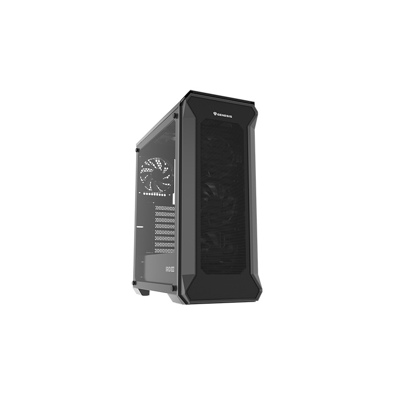 Počítačová skriňa Genesis IRID 505F/Midi Tower/Transpar./Čierna