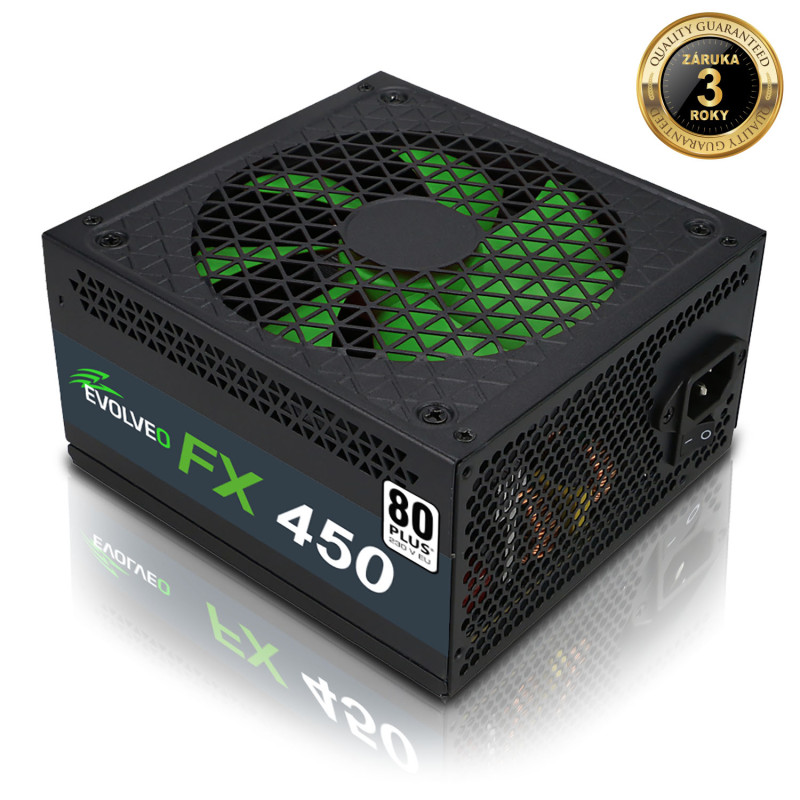 EVOLVEO FX 450, zdroj 450W ATX, 14cm, 80+, White, 3YRW