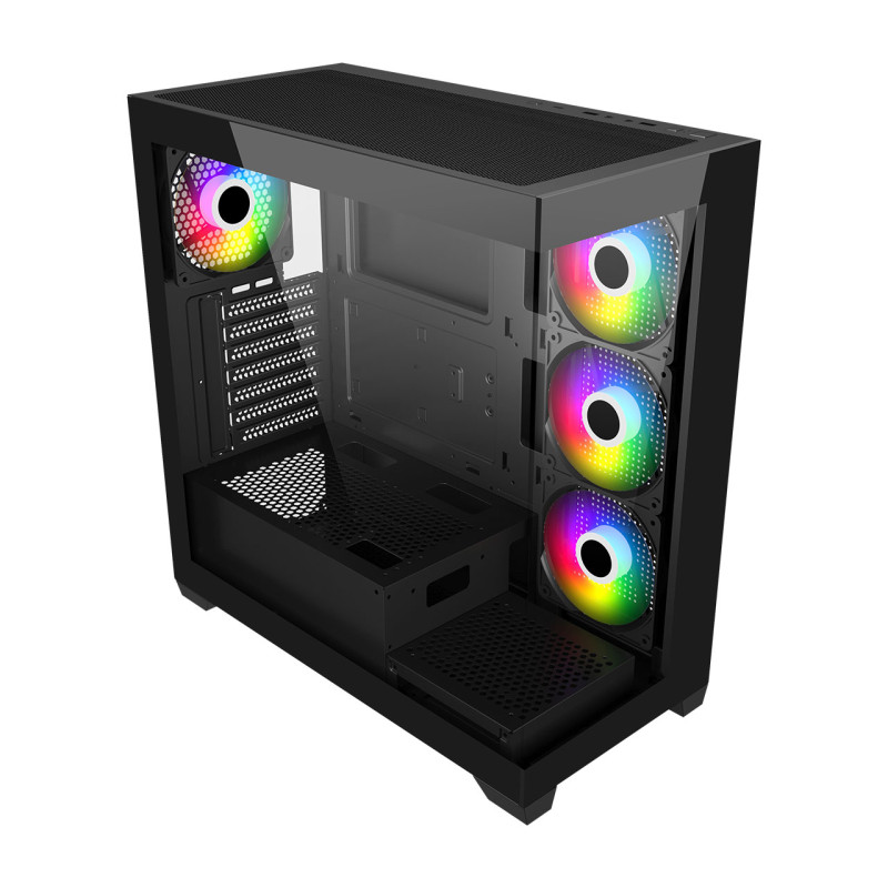 FSP M340-BA/Midi Tower/Transpar./Čierna
