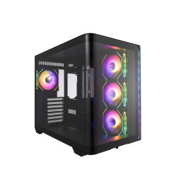 FSP M580-BP/Midi Tower/Transpar./Čierna