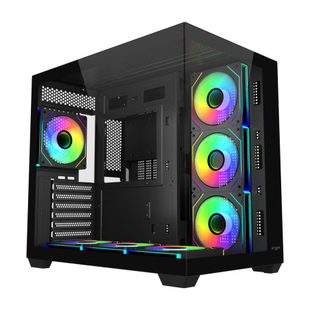 FSP M341-BA/Midi Tower/Transpar./Čierna