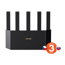 Tenda TX12L Pro AX3000 WiFi 6 Mesh Router, 1x GWAN, 3x GLAN, IPv6, 5x 6dBi, WPA 3, CZ app
