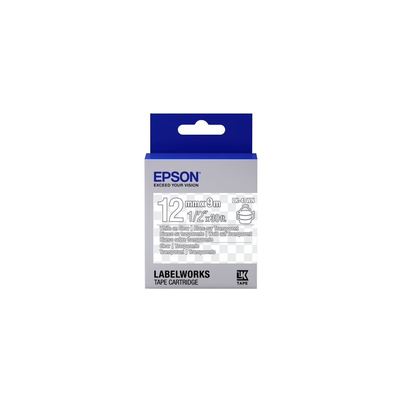 Epson Label Cartridge Transparent LK-4TWN Transparent White/transparent 12mm (9m)