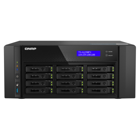 QNAP TS-h1290FX-7232P-64G (AMD EPYC, 64GB ECC RAM, 12x 2,5'' U.2, 2x M.2 NVMe, 2x 2,5GbE, 2x 25GbE)
