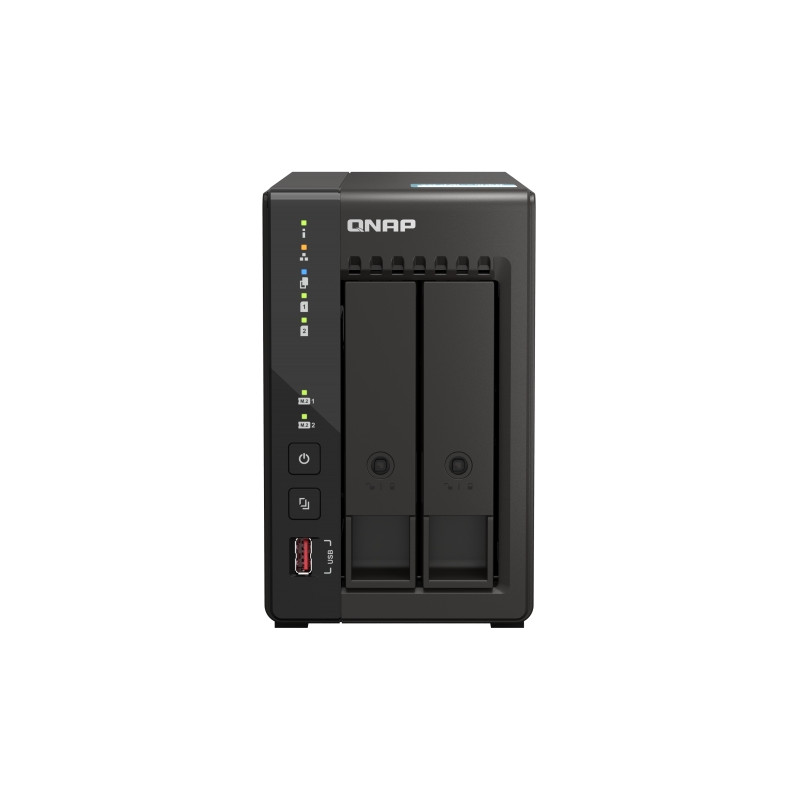 QNAP TS-253E-8G (4core 2,6GHz, 8GB RAM, 2x SATA, 2x M.2 NVM slot, 2x HDMI 4K, 2x 2,5GbE, 4x USB)