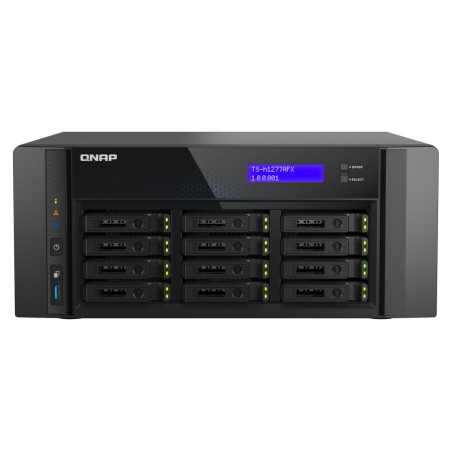 QNAP TS-h1277AFX-R7-32G (Ryzen 7 5,5 GHz, ZFS, 32 GB DDR5 ECC RAM, 12 x 2,5'' SATA, 2 x 2,5 GbE, 2 x 10 GbE)