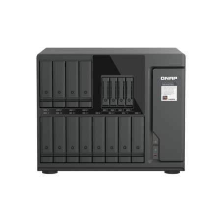 QNAP TVS-h1677AX-R5-16G (AMD Ryzen 5, ZFS, 16GB DDR5 RAM, 12x 3,5'' + 4x 2,5'', 2x 2,5GbE, 2x 10GbE)