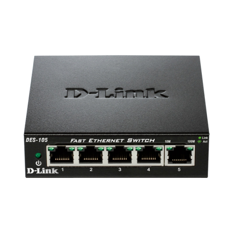 D-Link DES-105 kovový 5-port 10/100 Desktop Switch