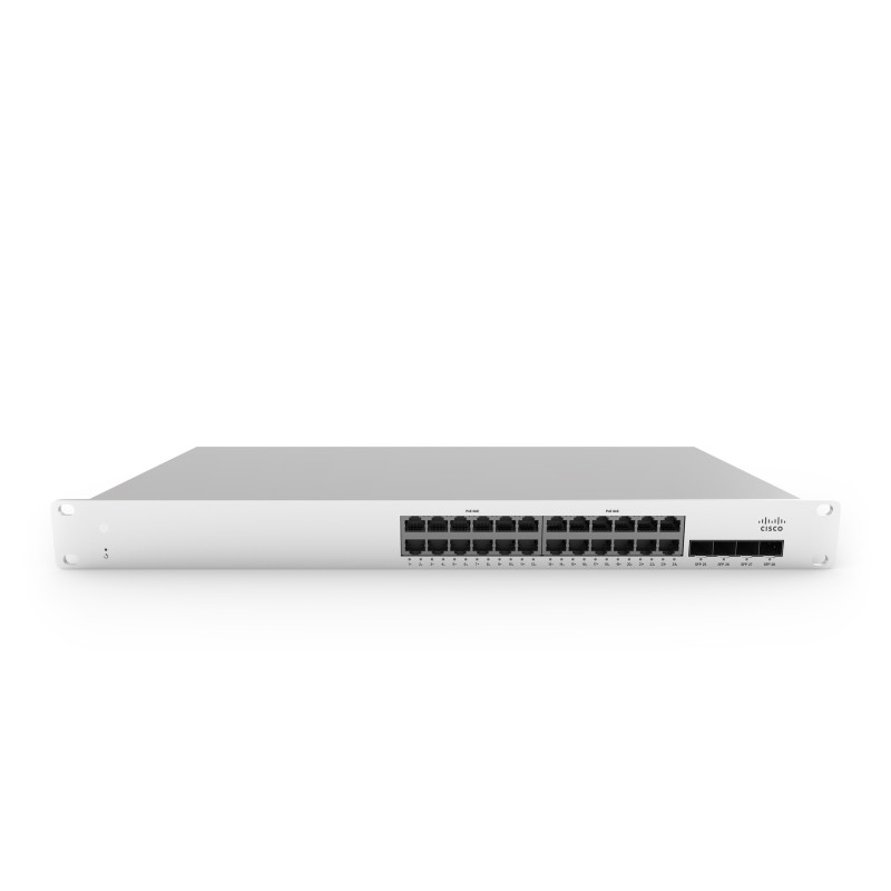 Cisco Meraki MS210-24P 1G L2 Cld-Mngd 24x GigE 370W PoE Switch