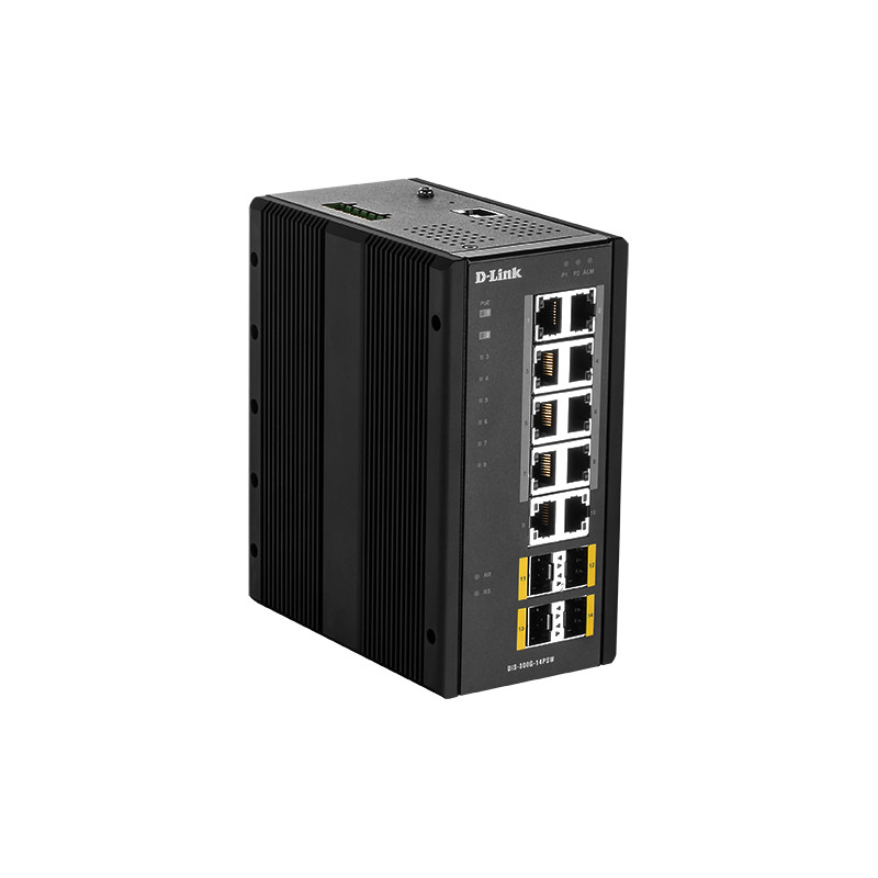 D-Link DIS-300G-14PSW Industrial Gigabit Manažérsky PoE Switch with SFP slots