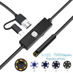 W-Star Endoskopická kamera USB UCAM7x2 sond 7mm 2m mäkký kábel 640x480 konektor 3v1
