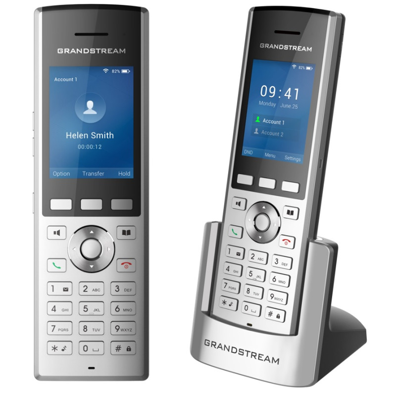 Grandstream WP820 WiFi IP tel., 2,4'' bar. displ., 2SIP úč., video, BT, Micro USB, Handover